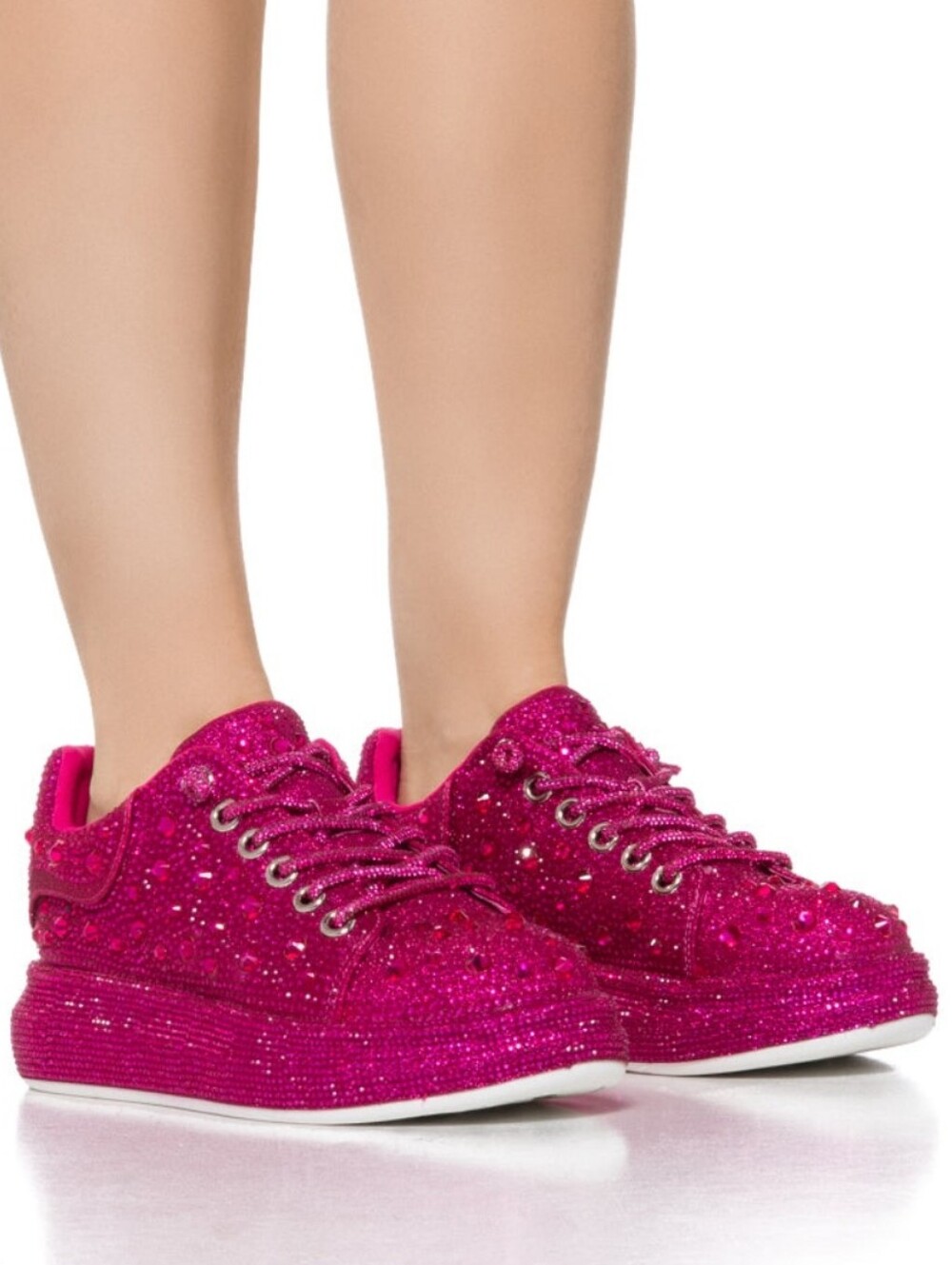 ♥️BRAND NEW AZALEA WANG Sparkling Fuchsia Platform Sneakers!!!